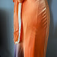 Caché Orange ombre brown/purple silk dress