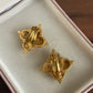 Vintage gold tone with pearl detail clip on earrings