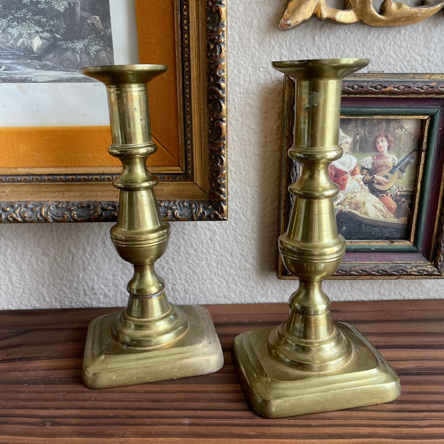 Gold Brass candle holder set