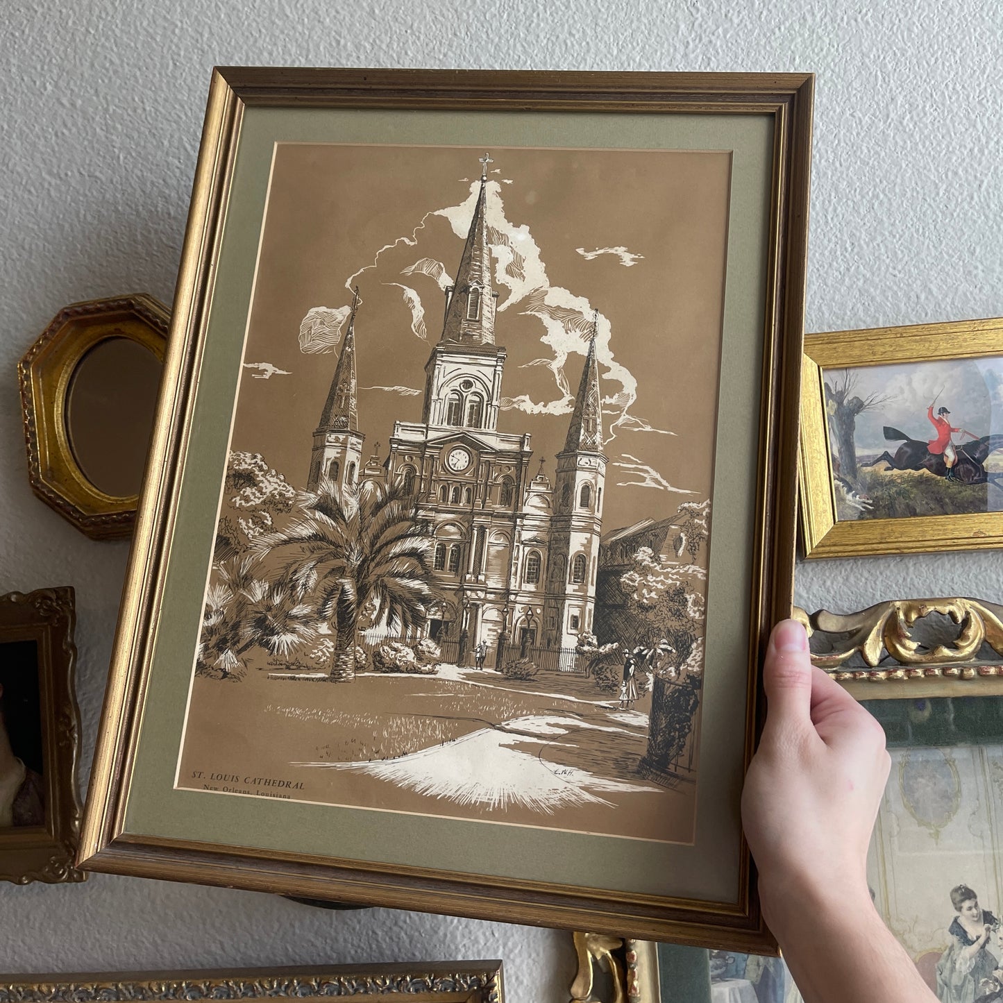 St Louis Cathedral art print framed