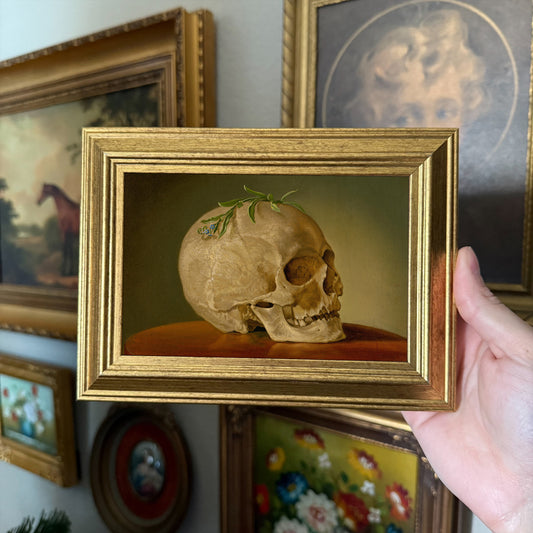 Vintage Style Skull Still Life Art Print gallery wall