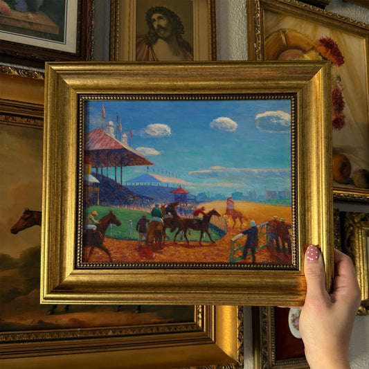 Vintage Style Horse Racing Print Framed Size 8x10