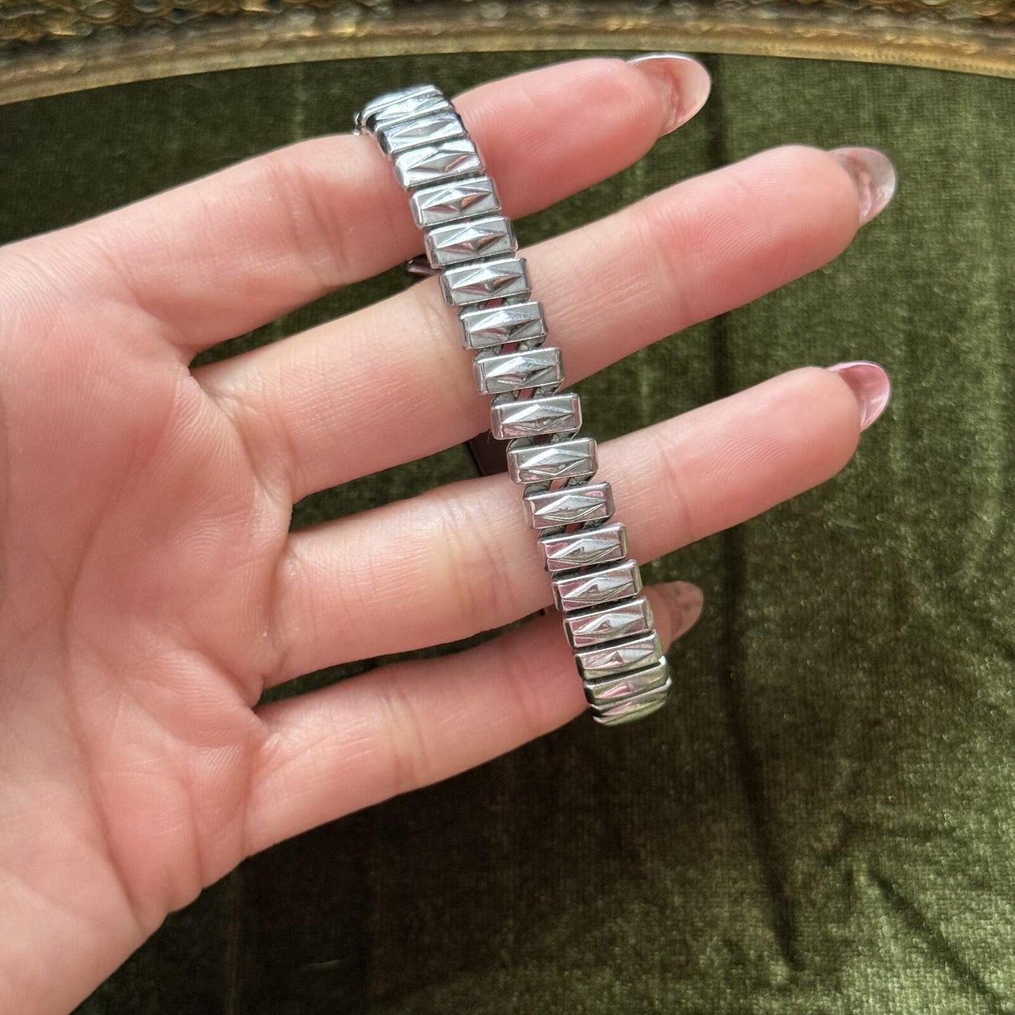 Vintage silver tone sweetheart bracelet TOPPS