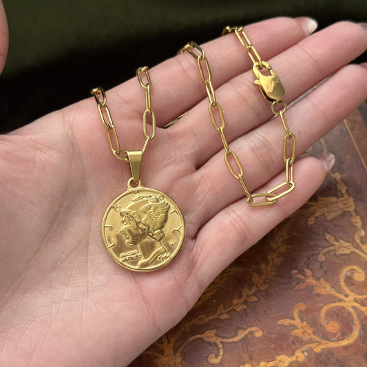 Vintage Style Coin Necklace Pendant