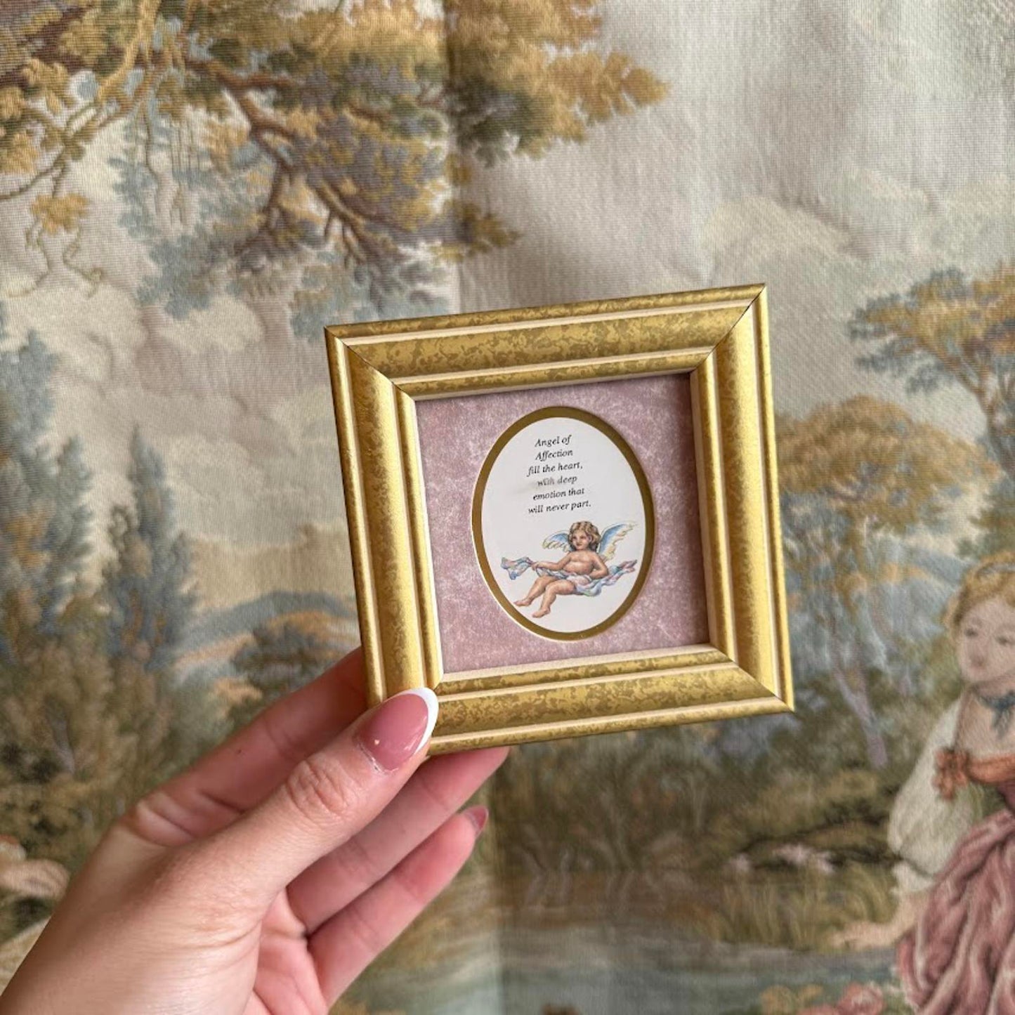 Vintage Mini Cherub Print Framed