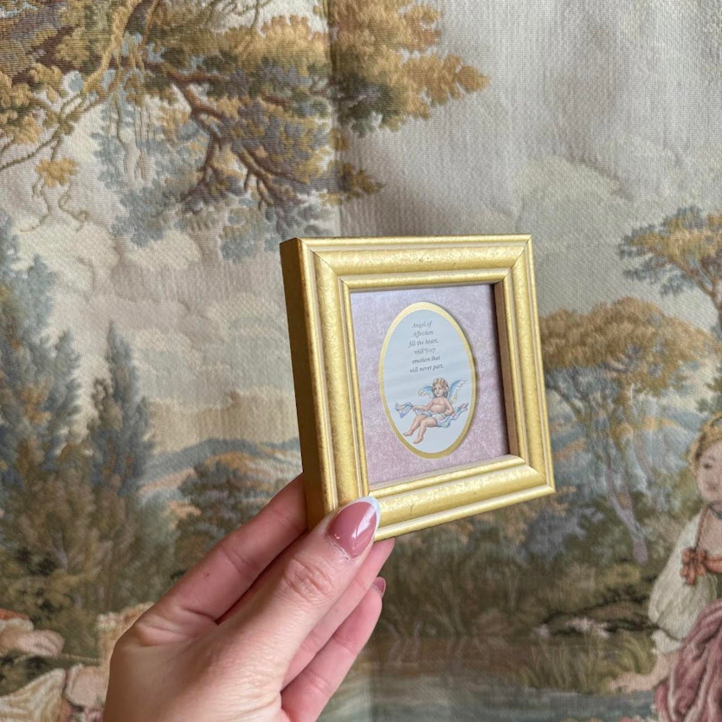 Vintage Mini Cherub Print Framed