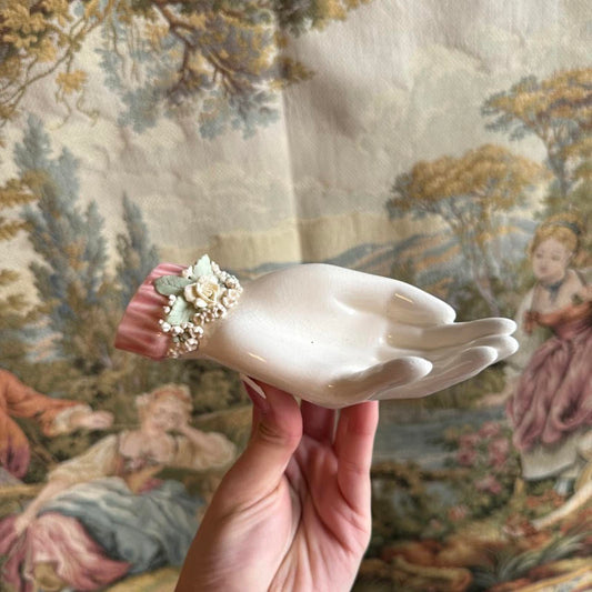 Vintage Ceramic Hand with Floral Detailing
