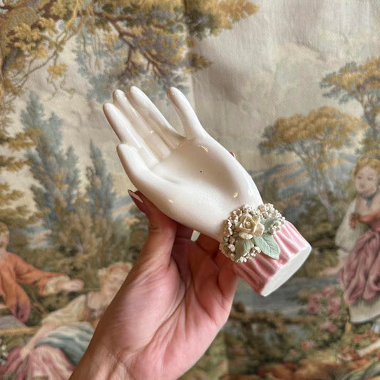 Vintage Ceramic Hand with Floral Detailing