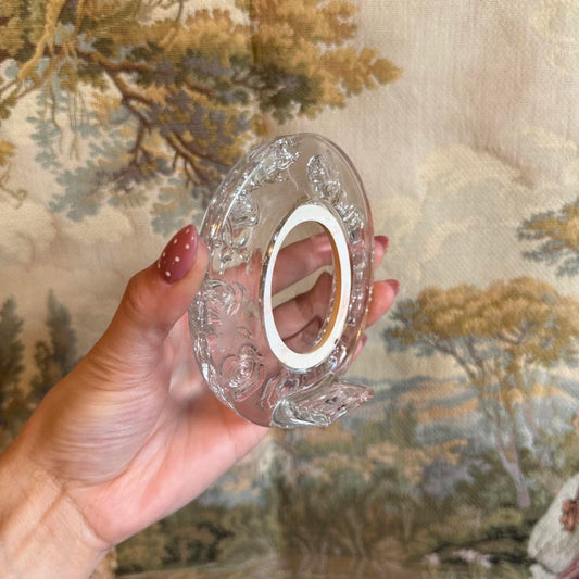 Vintage Oval Glass Floral Frame