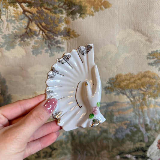 Vintage Mini Porcelain Hand & Fan Figurine