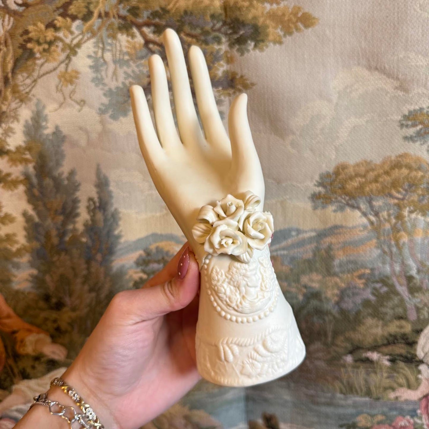 Vintage Cream Ceramic Hand
