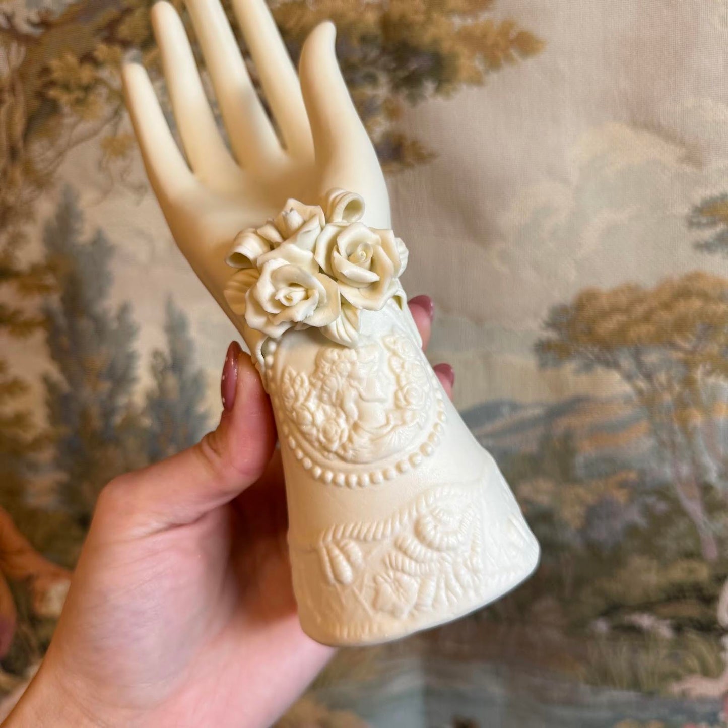 Vintage Cream Ceramic Hand