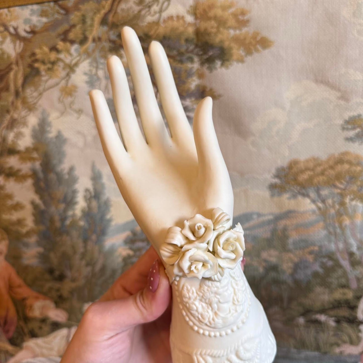 Vintage Cream Ceramic Hand