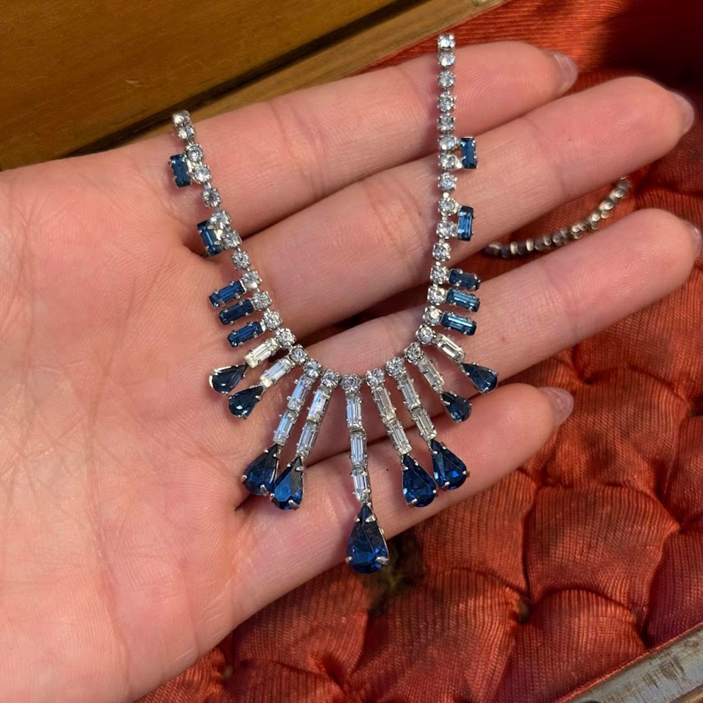 Vintage ALVA rhinestone statement necklace