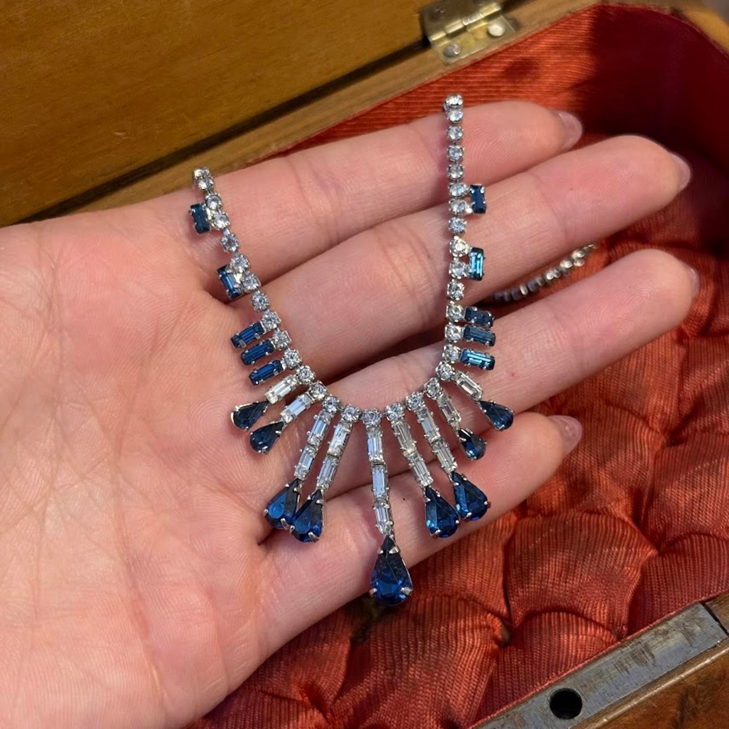 Vintage ALVA rhinestone statement necklace