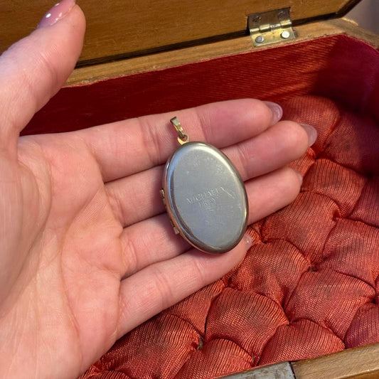 Michaela Frey Blue & White Floral enamel locket Pendant