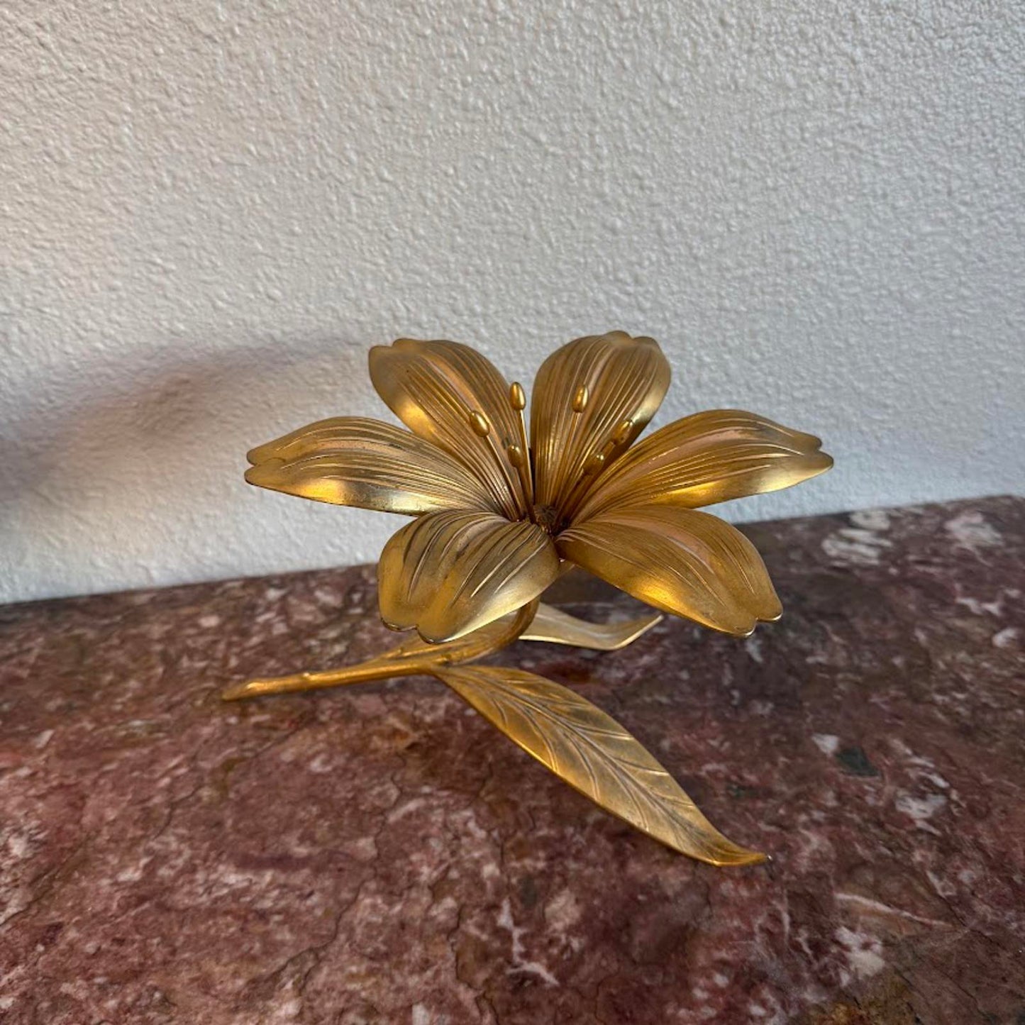 Vintage Mid-Century Modern Brass Lotus Flower Ashtray