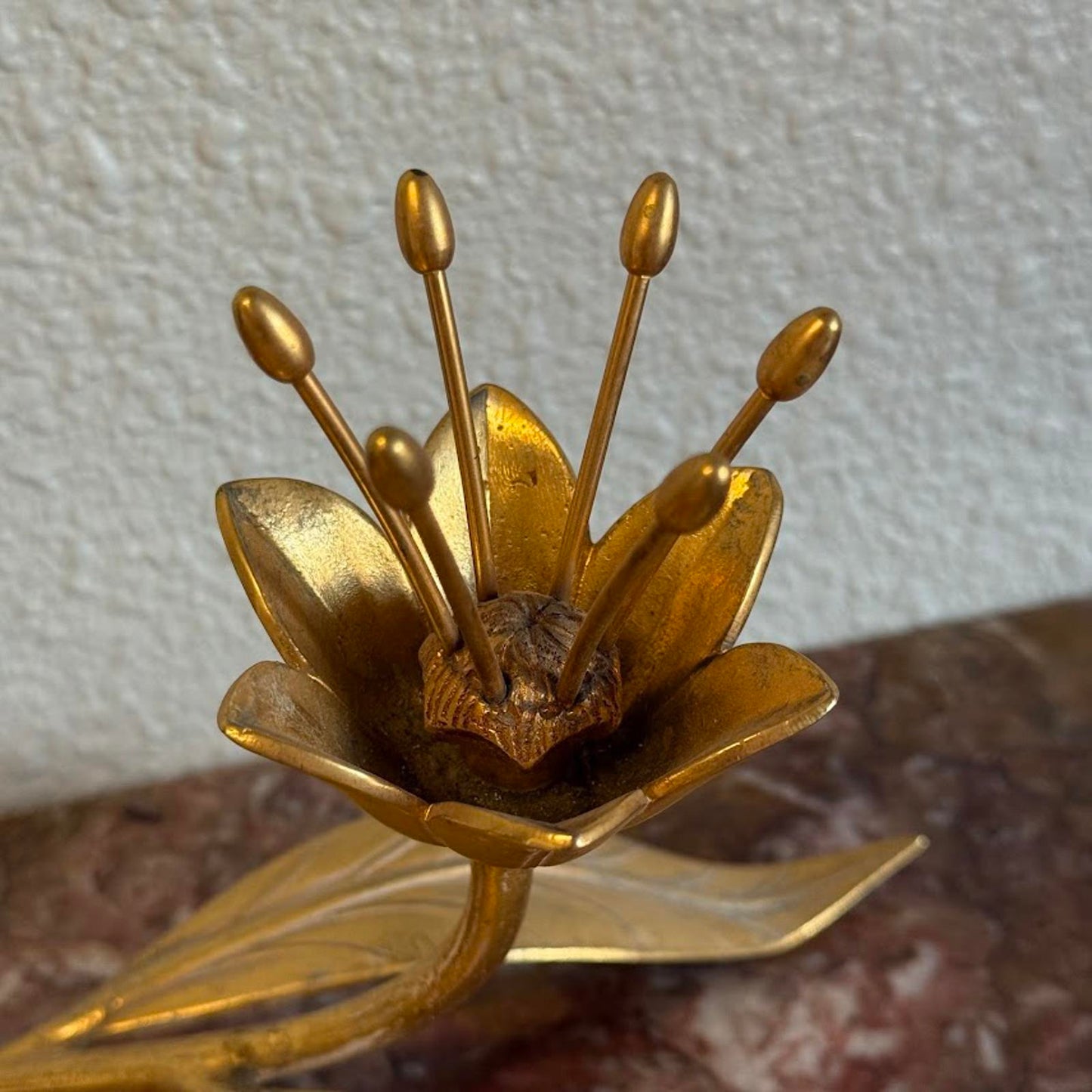 Vintage Mid-Century Modern Brass Lotus Flower Ashtray
