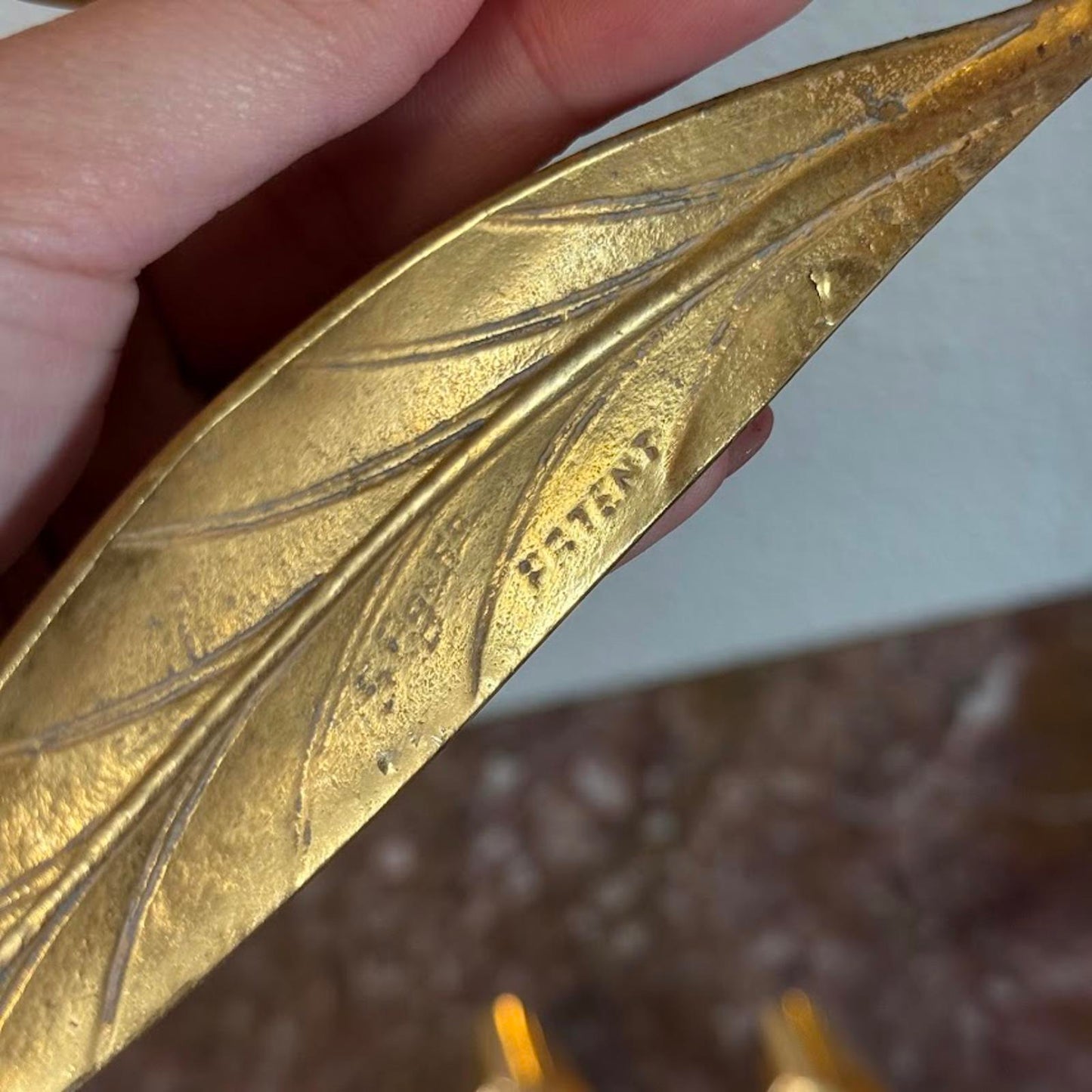 Vintage Mid-Century Modern Brass Lotus Flower Ashtray