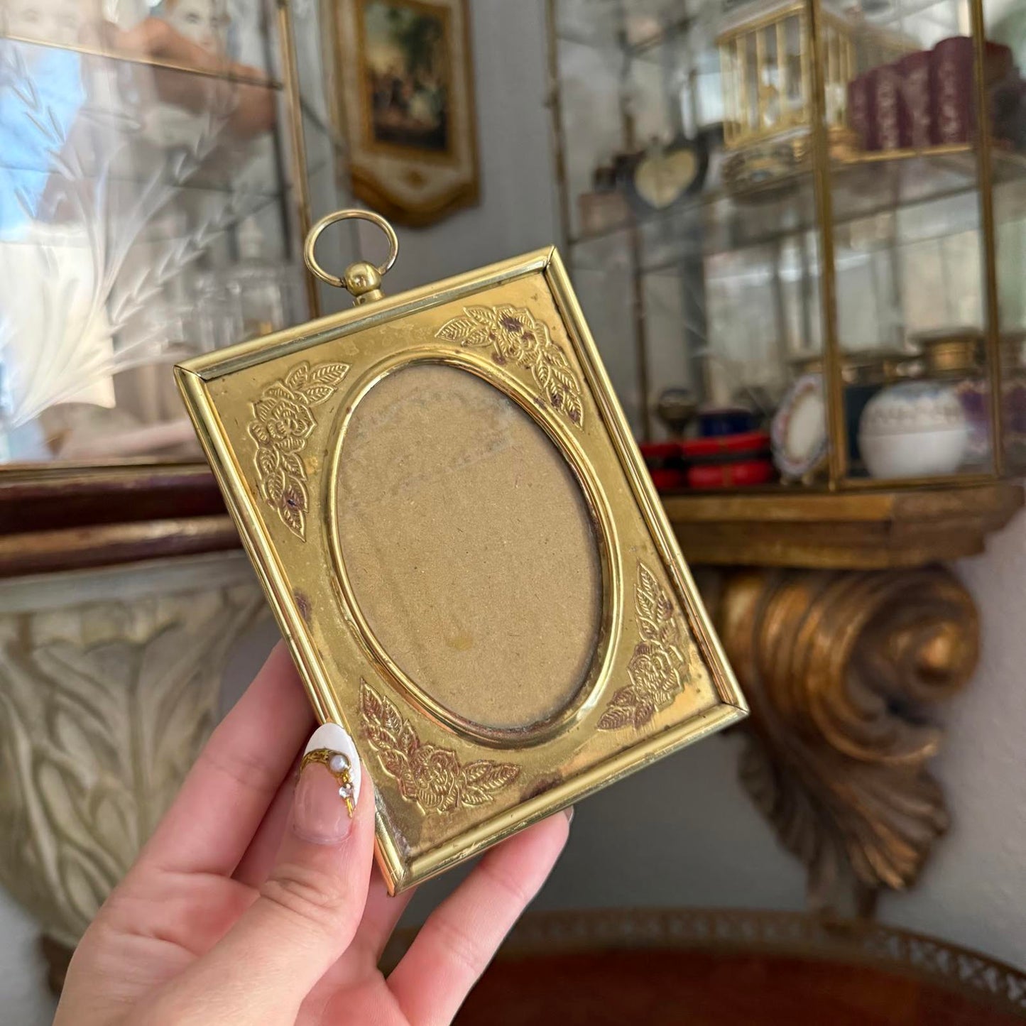 Vintage Mini Gold Tone Picture Frame
