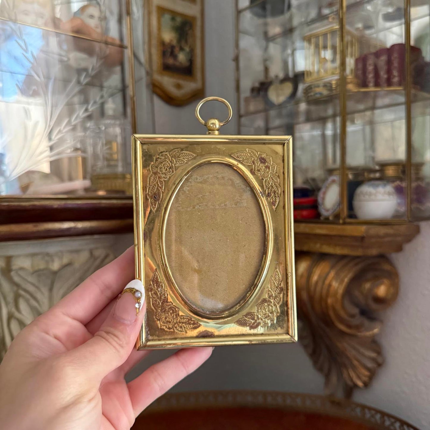 Vintage Mini Gold Tone Picture Frame