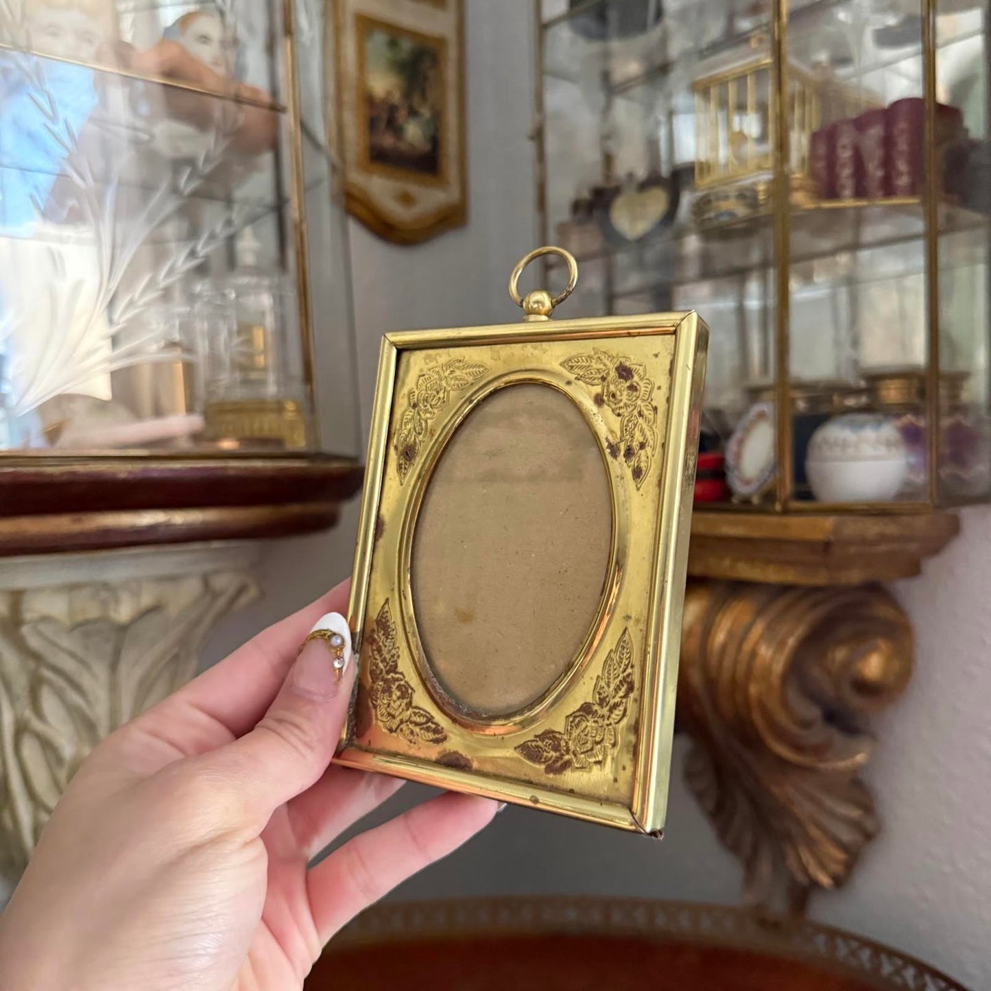 Vintage Mini Gold Tone Picture Frame