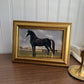 Vintage Style Black Standing horse in landscape Art Print gallery wall