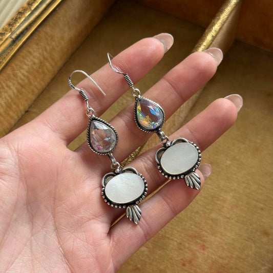 Vintage Sterling Silver shell Earrings