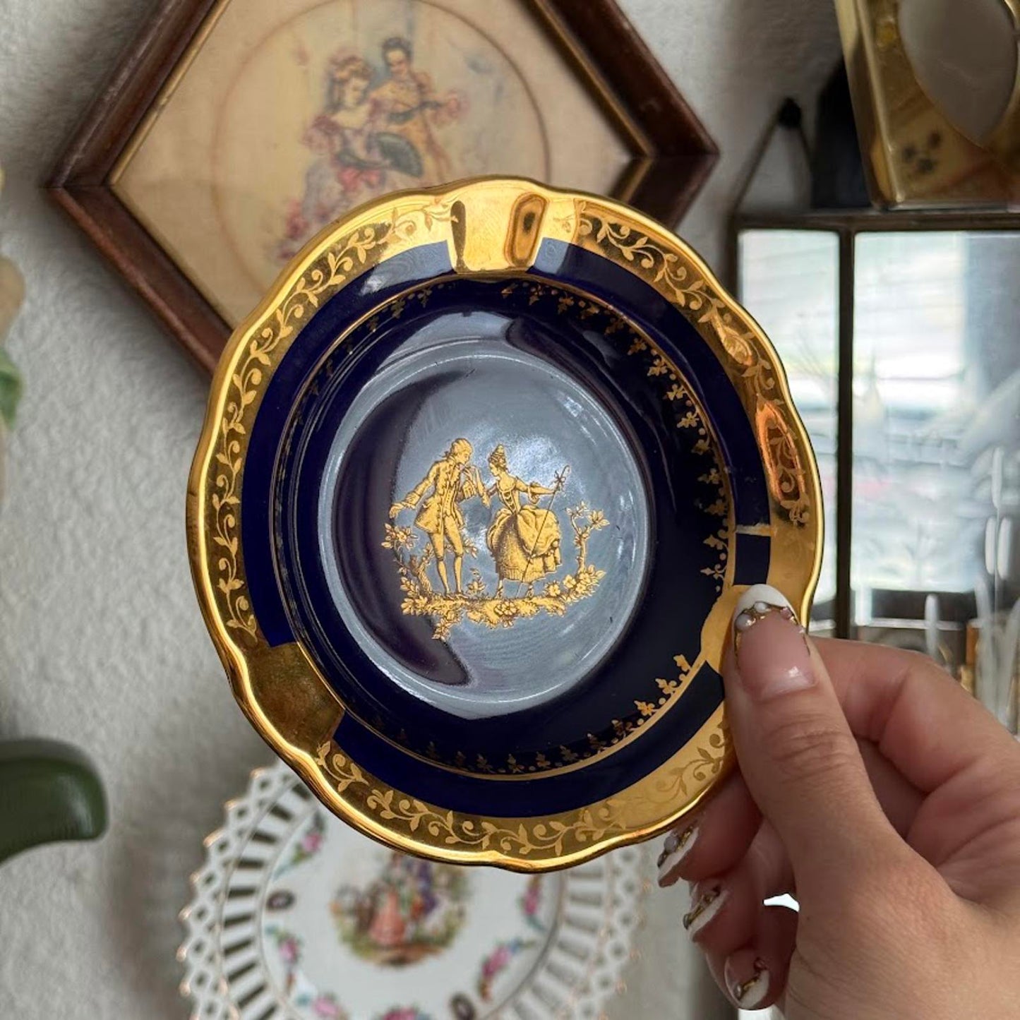 Limoges France Cobalt Blue Ashtray