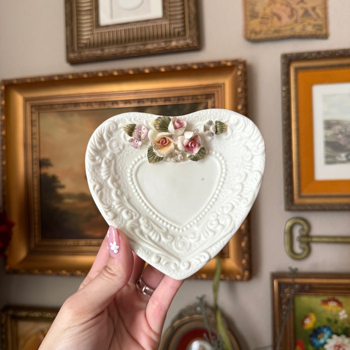 Cornerstone Creations Ceramic Floral Trinket Dish