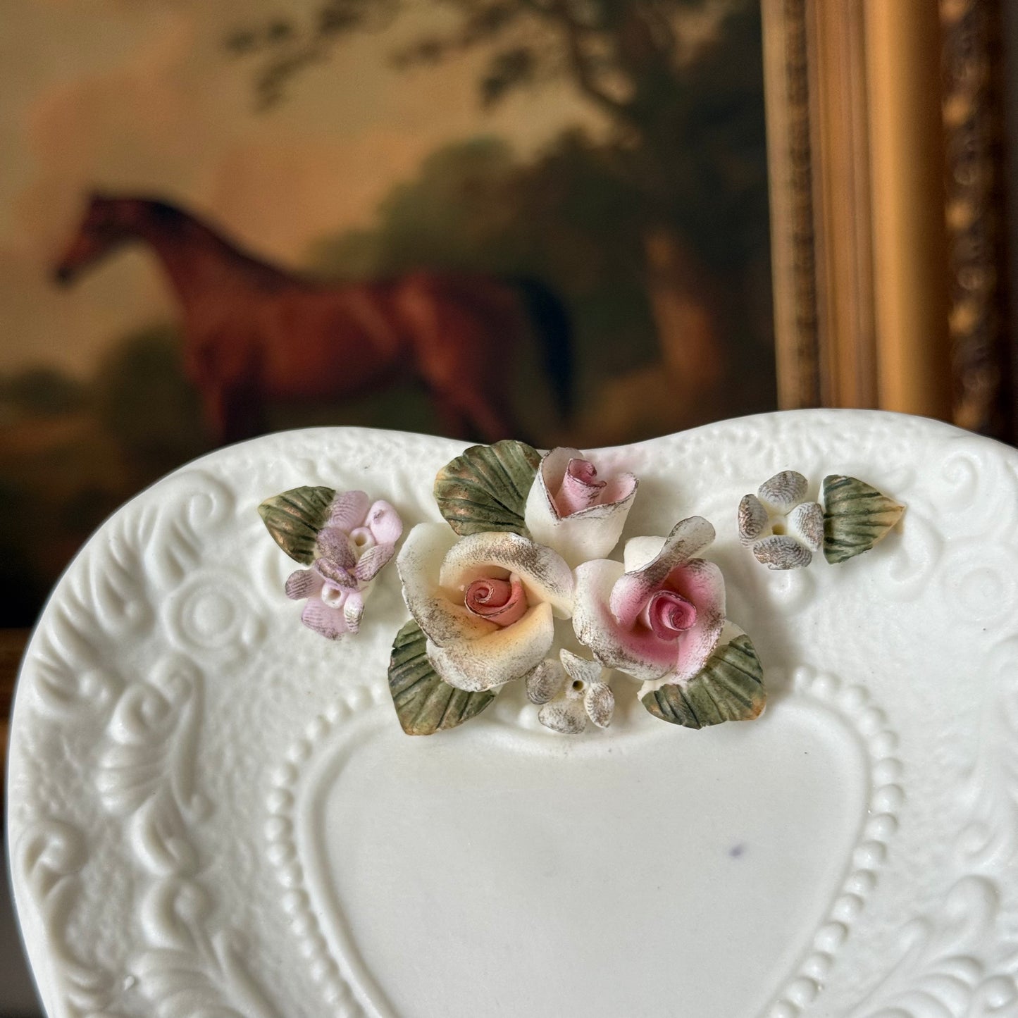 Cornerstone Creations Ceramic Floral Trinket Dish