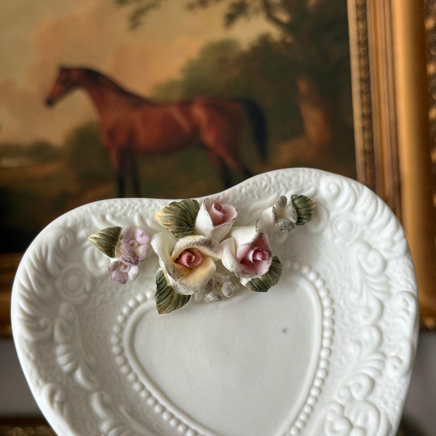 Cornerstone Creations Ceramic Floral Trinket Dish