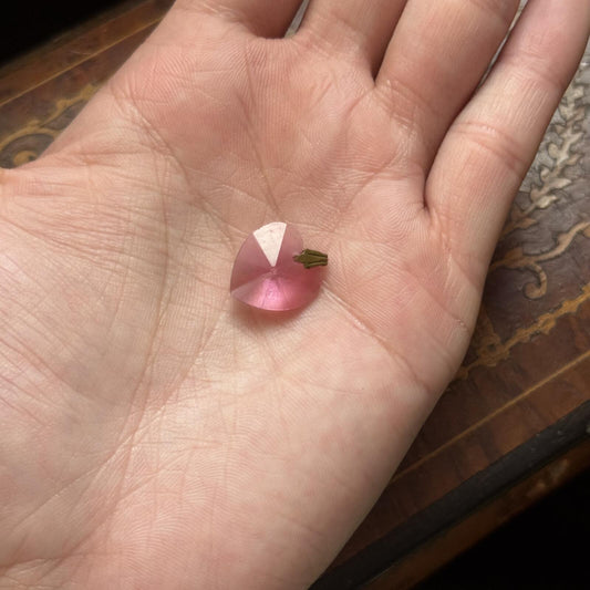 Vintage Pink Glass Heart Pendant