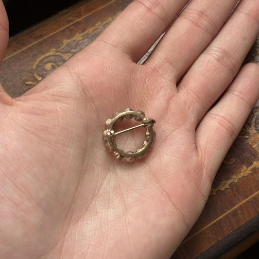 Vintage AB Rhinestone Circle Brooch