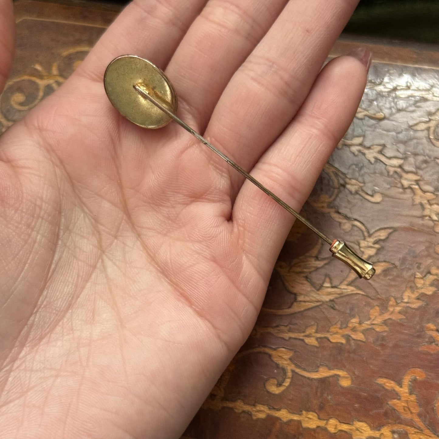 Vintage Purple Glass Stick Pin