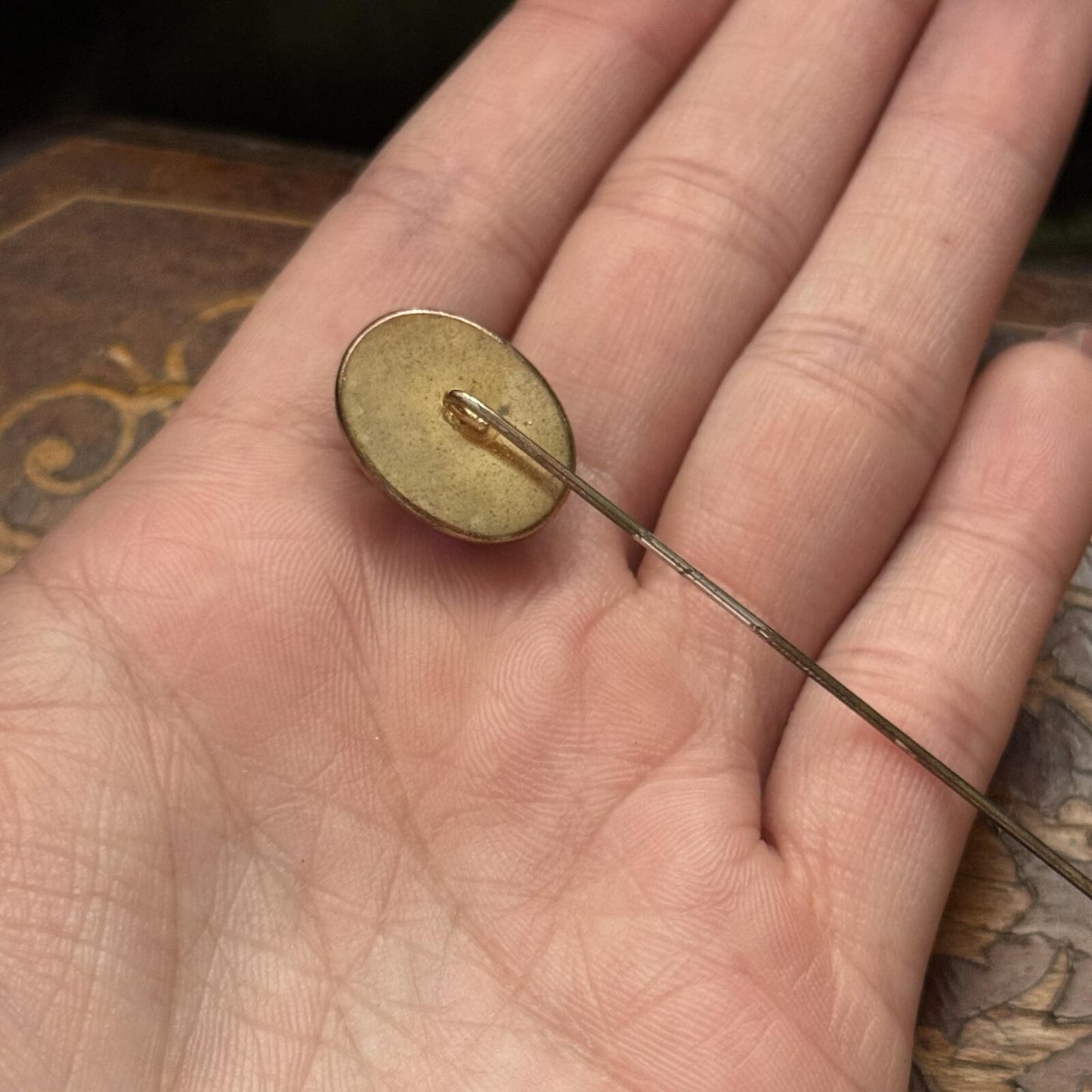 Vintage Purple Glass Stick Pin