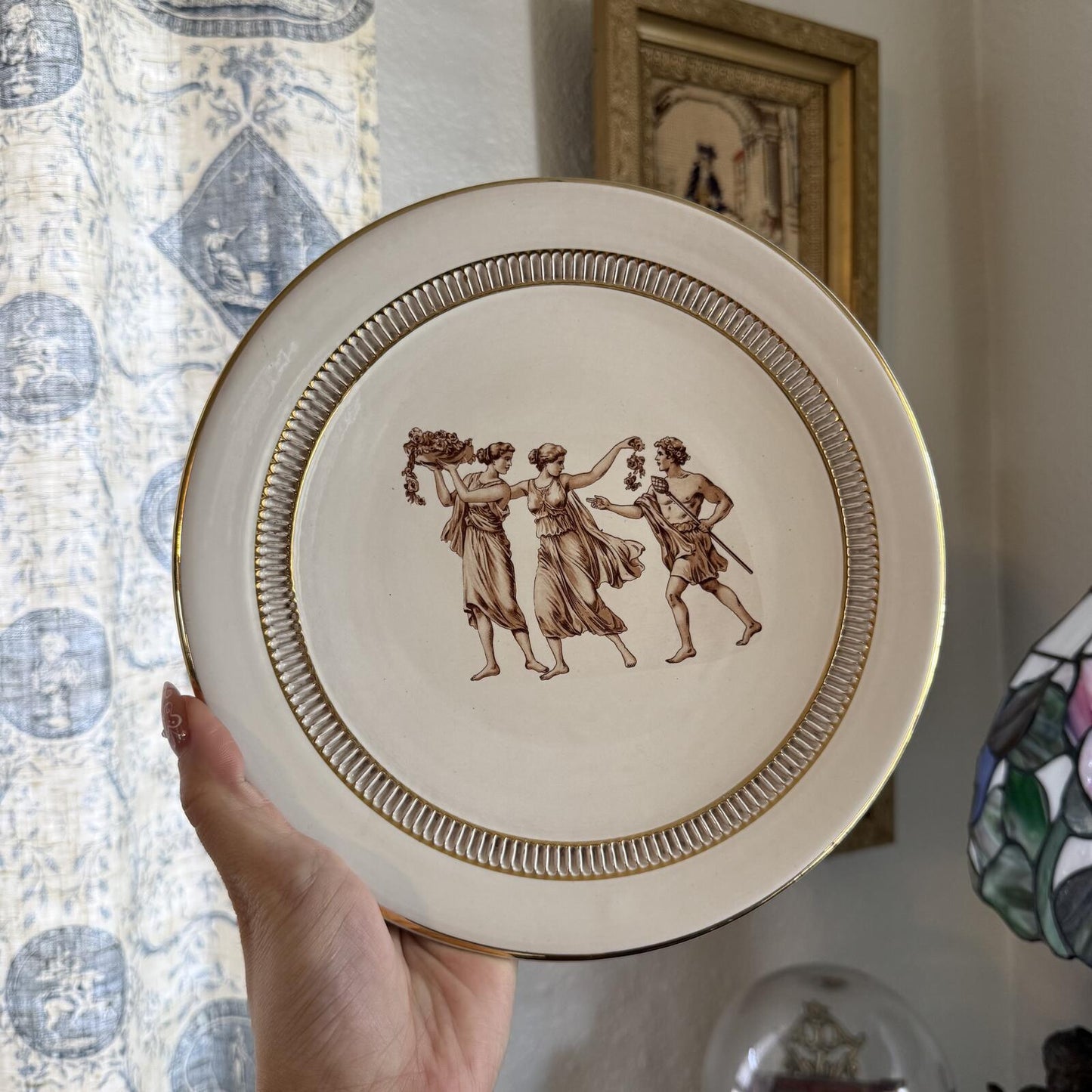 Vintage Florentine Italy Roman Scene Plate