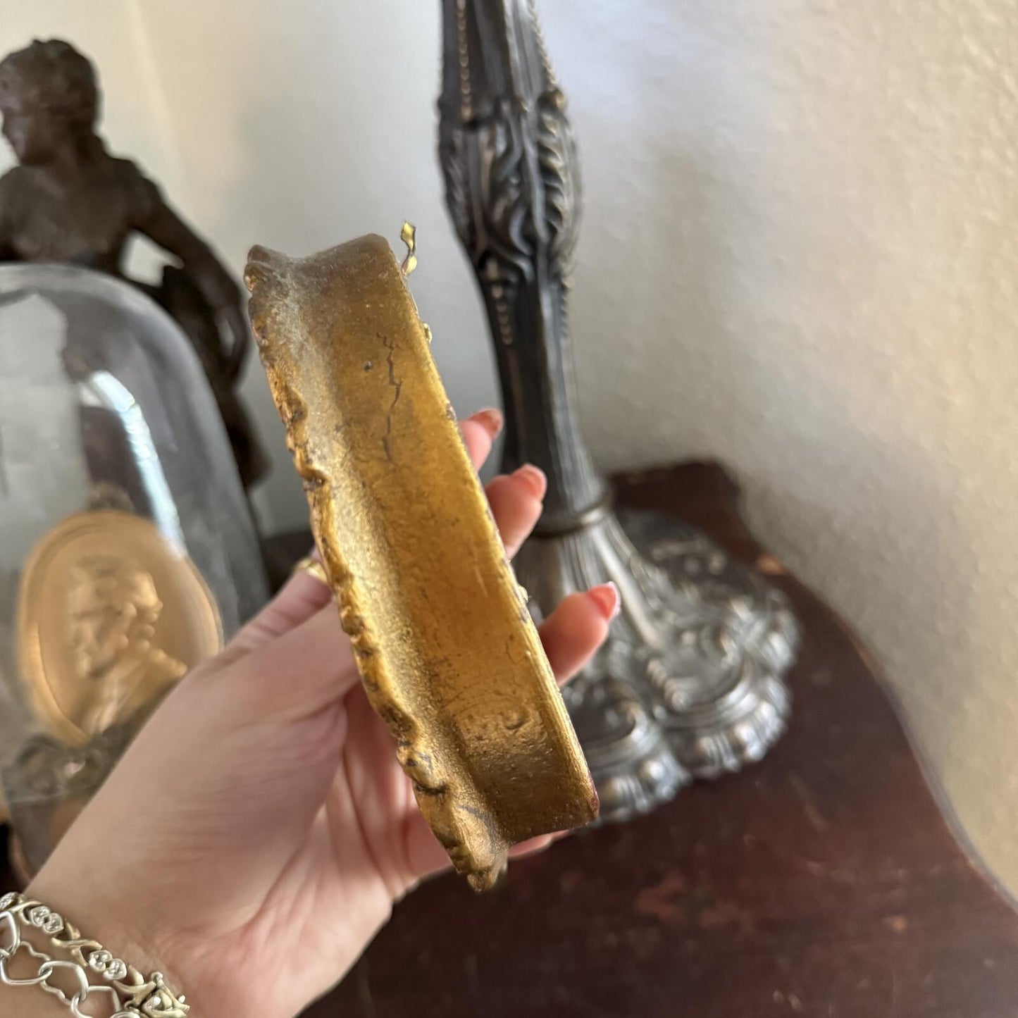 Vintage Resin Ornate Gold Mini Mirror