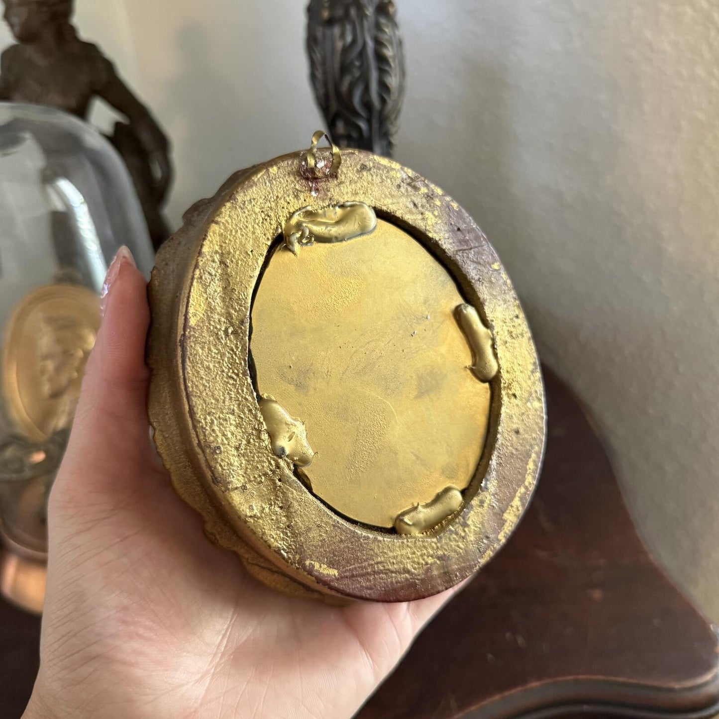 Vintage Resin Ornate Gold Mini Mirror