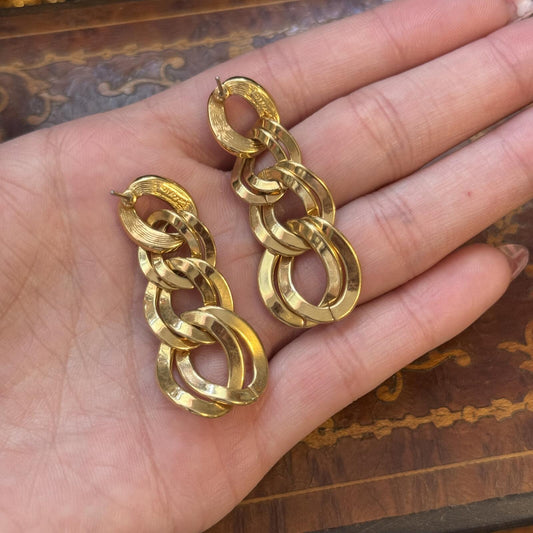 Vintage Gold tone dangle Monet Earrings
