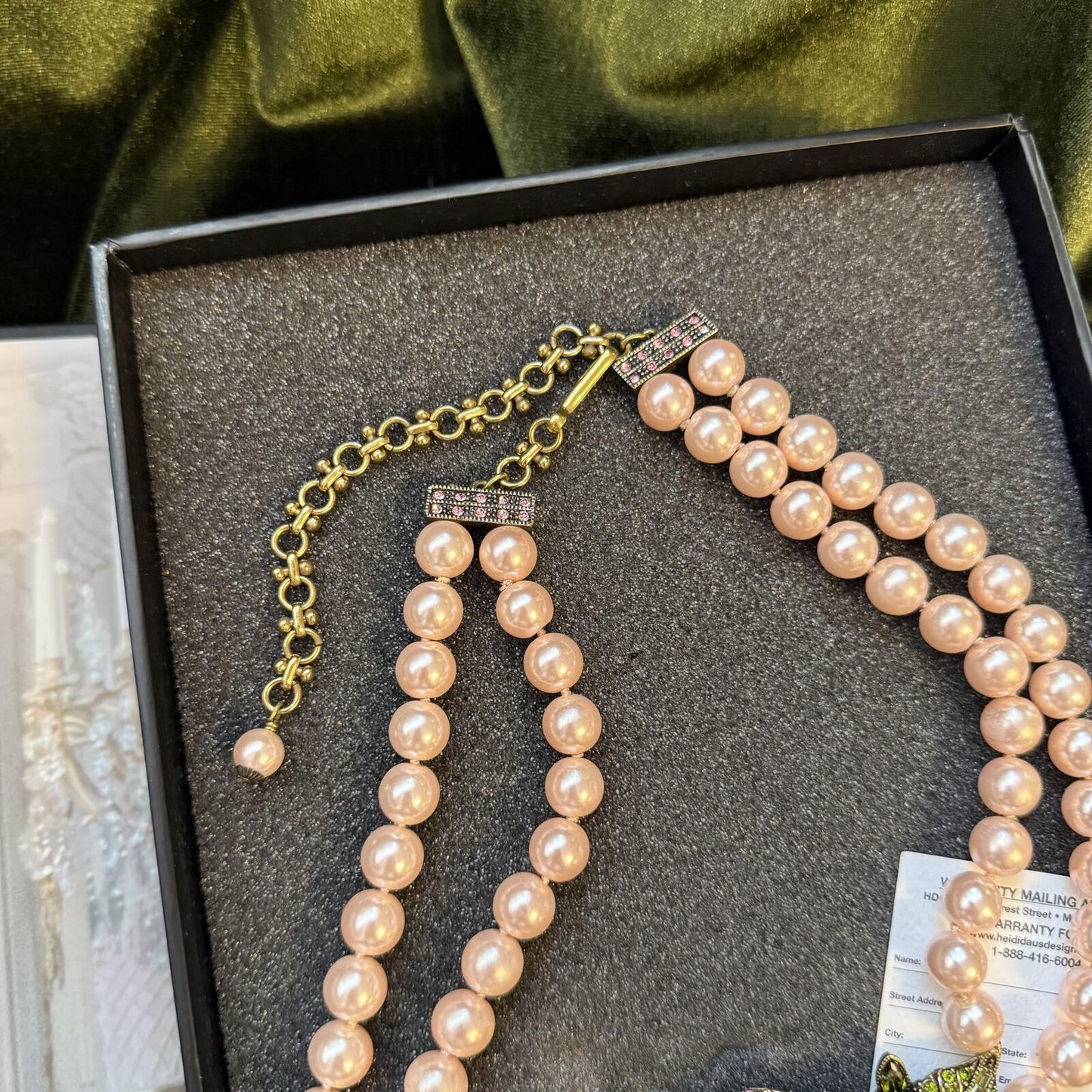 Heidi Daus “Beauty and the Beast” Rose Pearl Necklace