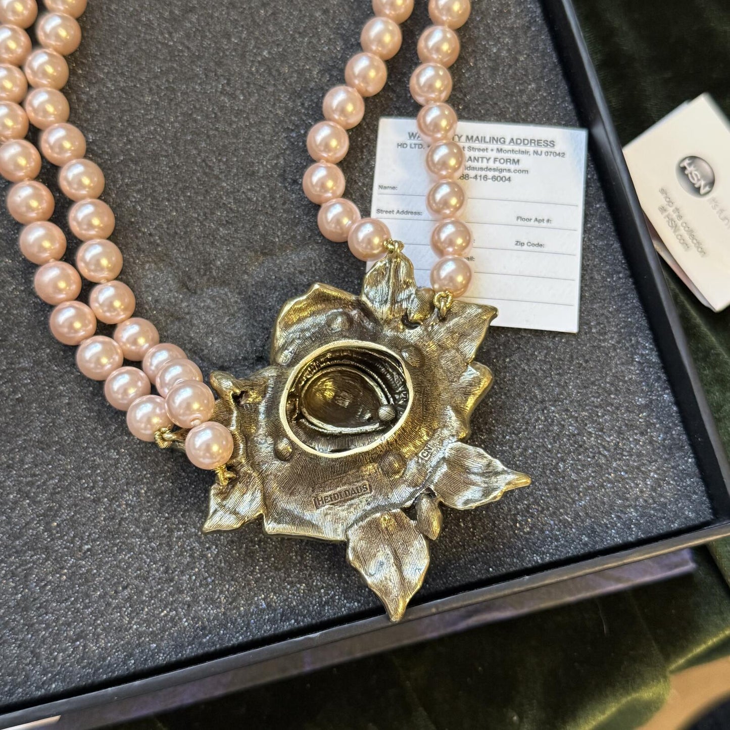 Heidi Daus “Beauty and the Beast” Rose Pearl Necklace