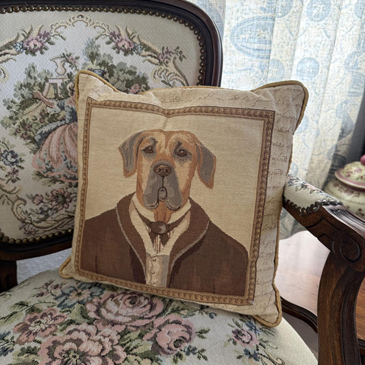 Vintage Winston Dog Portrait Pillow