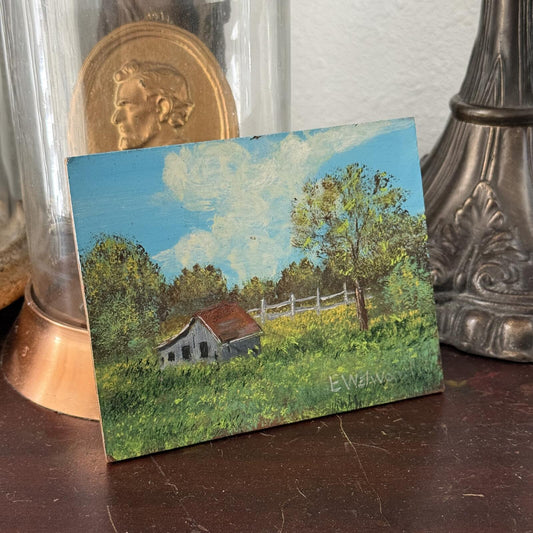 Vintage Farm shack Painting on Board
