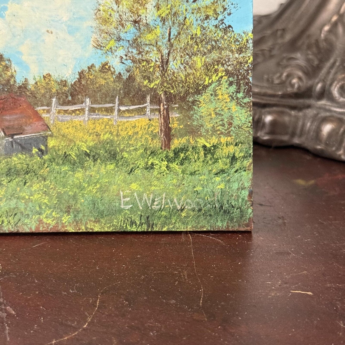 Vintage Farm shack Painting on Board