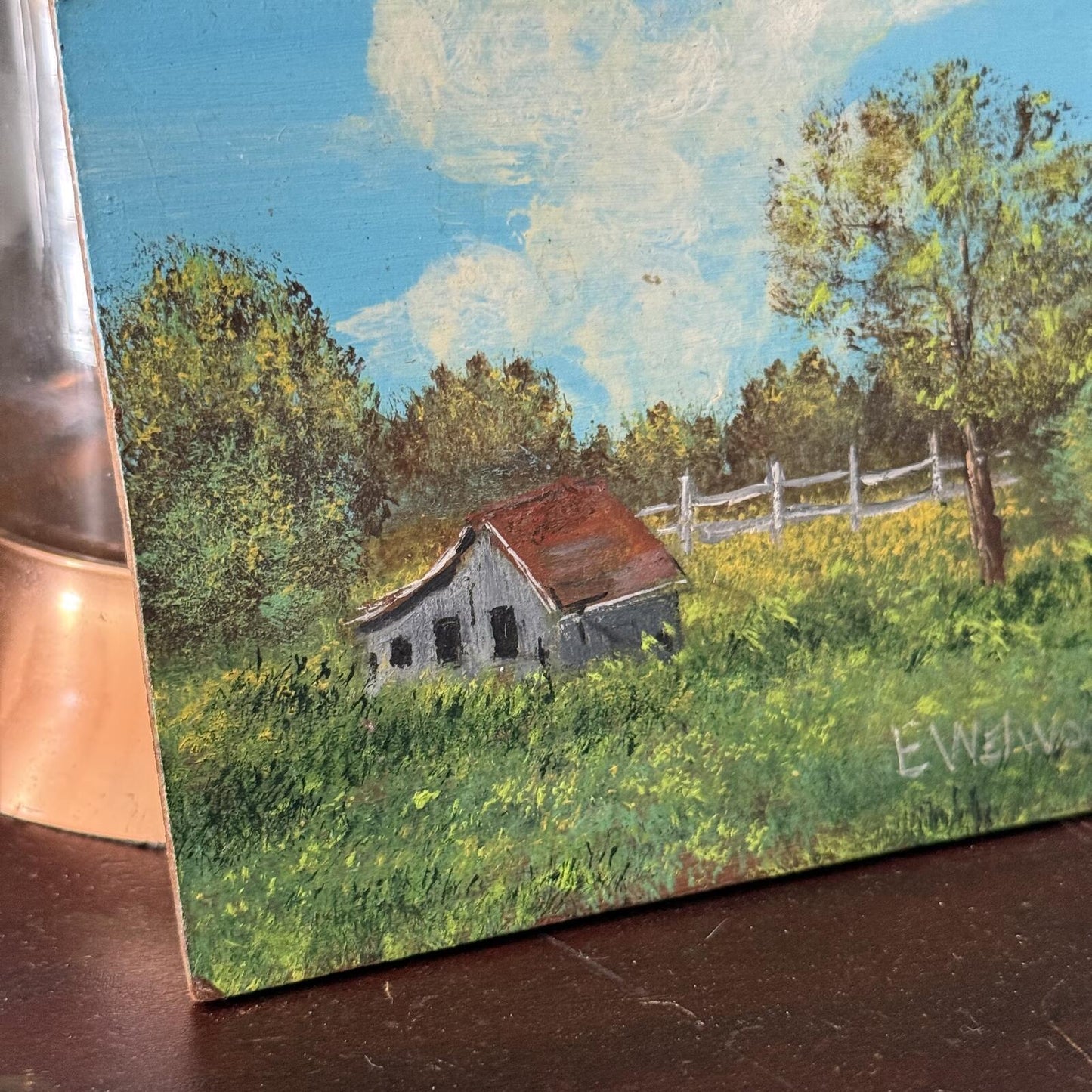 Vintage Farm shack Painting on Board