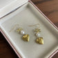 Vintage style faux pearl & heart locket dangle earrings