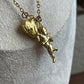 Vintage Style cherub cupid &amp; mini Heart detailed locket necklace