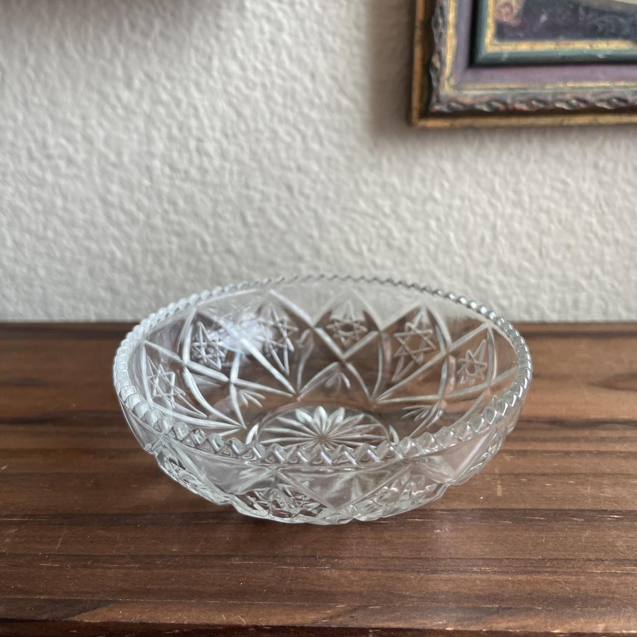 Vintage cut glass circular little bowl