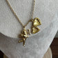 Vintage Style cherub cupid &amp; mini Heart detailed locket necklace